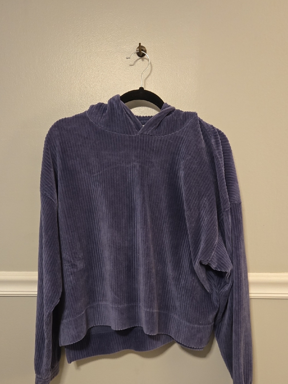 aerie Corduroy Pullover Hoodie - Dusty Lavender